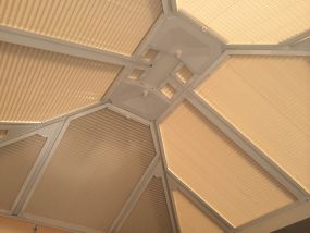 Conservatory blinds in warm colours in Suffolk - Conservatory Roof Blinds